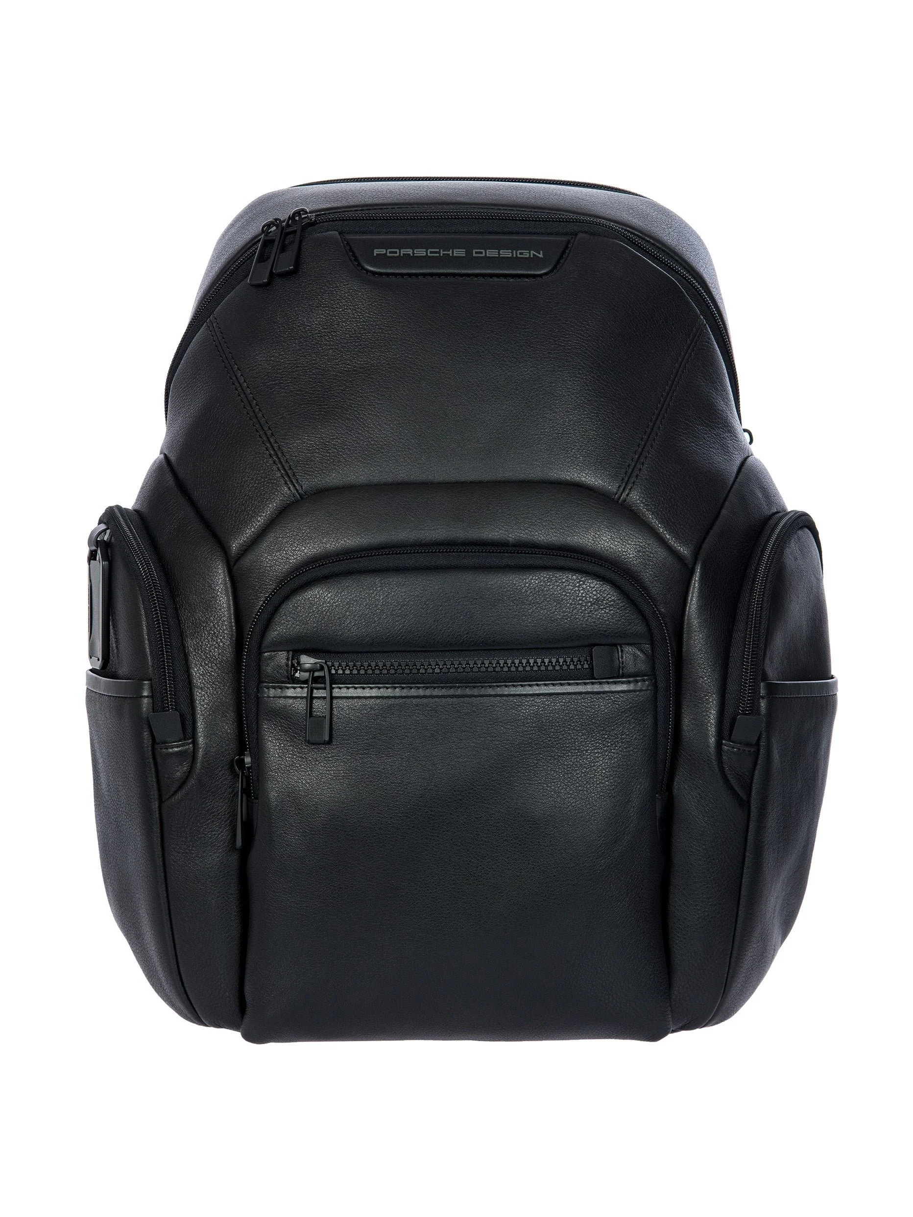Porsche Design Roadster Leather Evo Backpack M in Black (OLH01632.001), view 1
