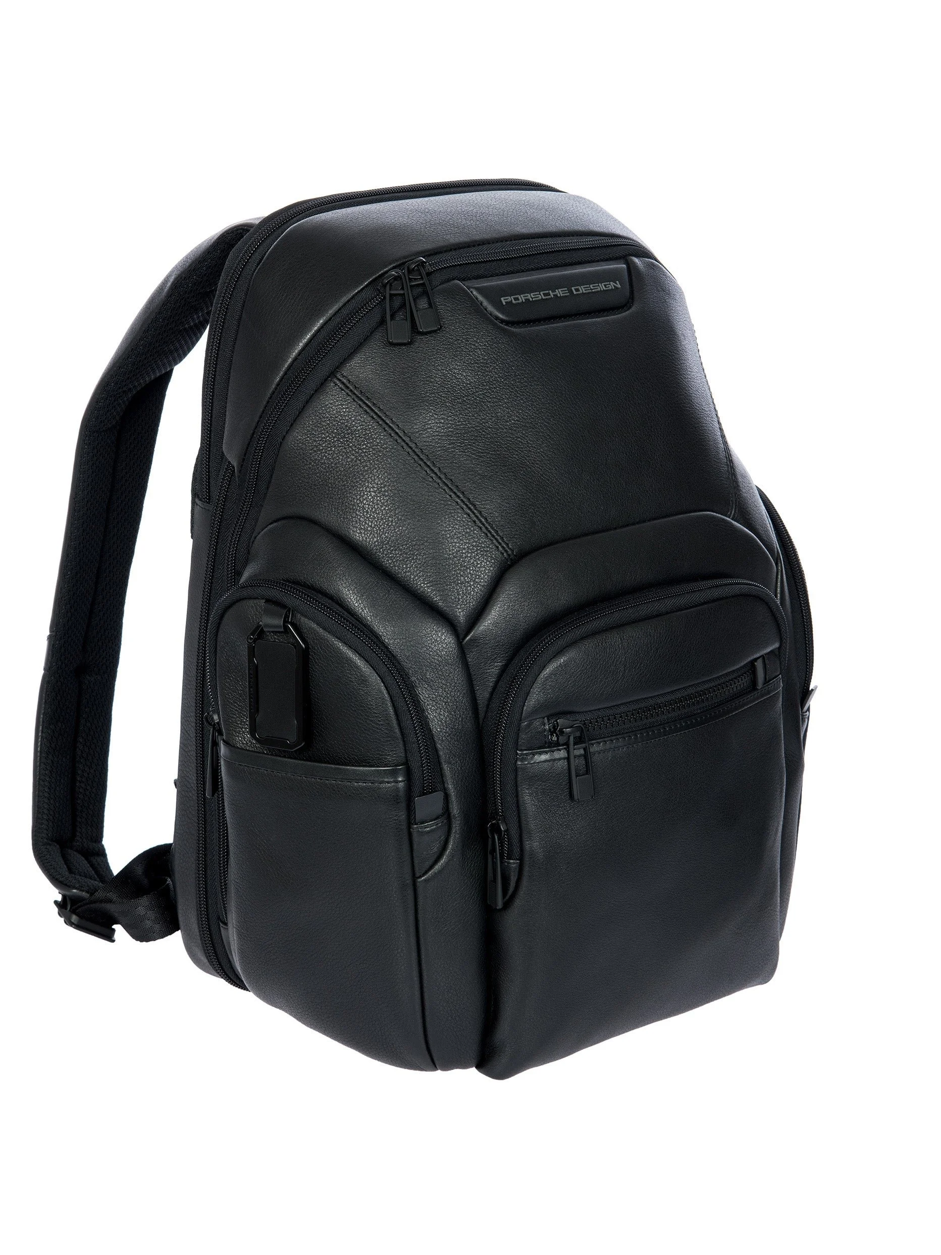 Porsche Design Roadster Leather Evo Backpack M in Black (OLH01632.001), view 2