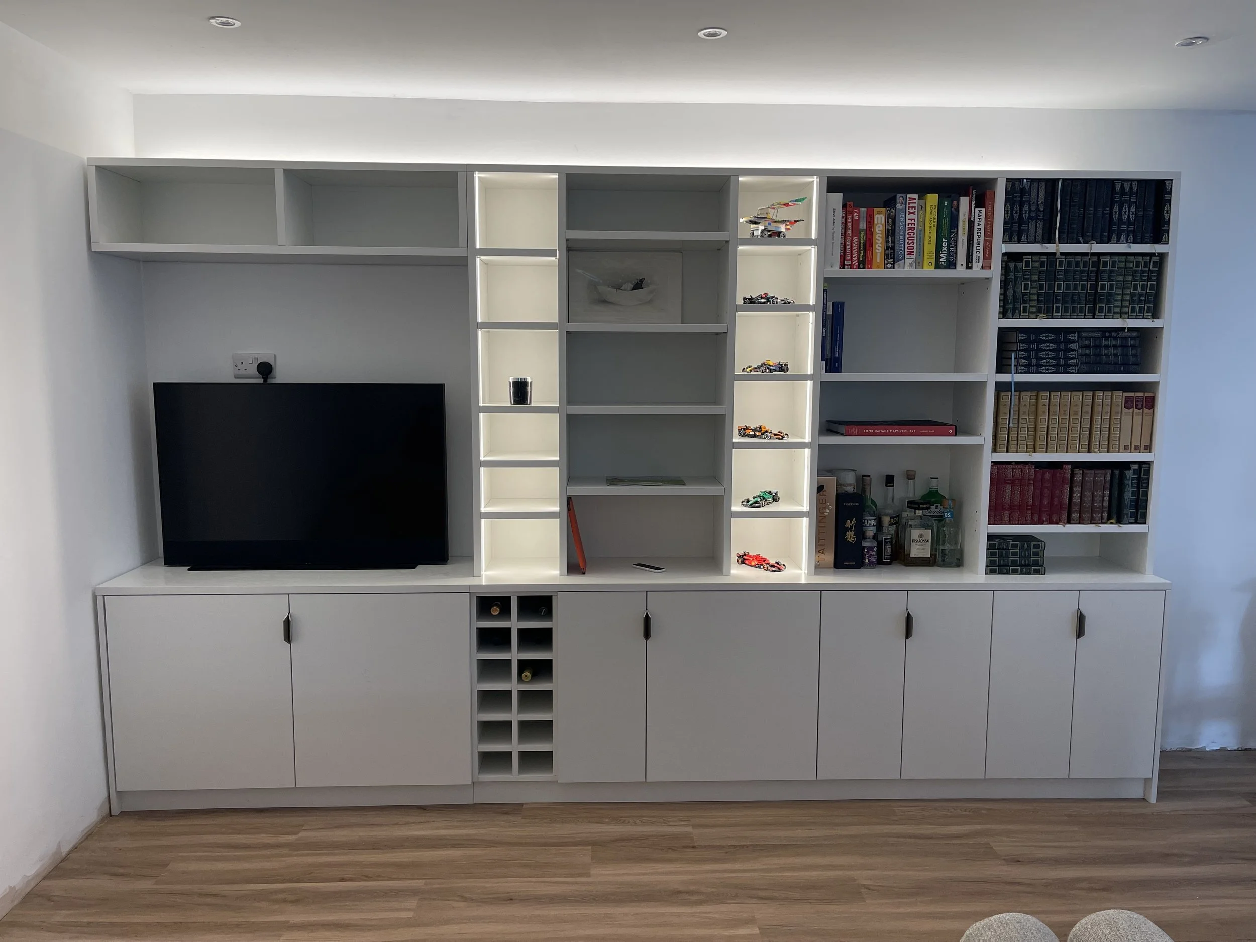 White Console and Shelving unit