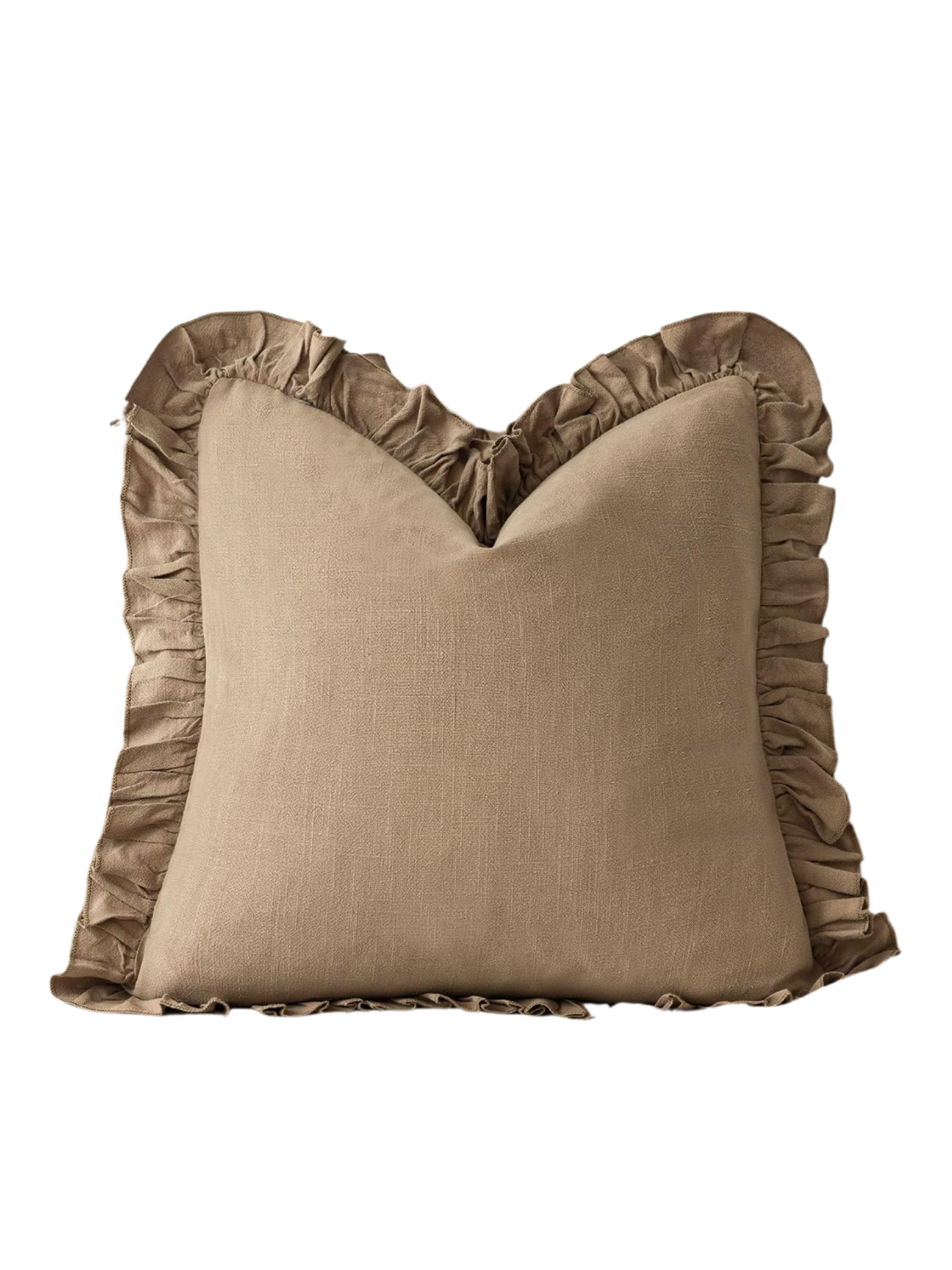 TRENDING RUFFLE PILLOWS FOR BED OR COUCH NEUTRAL COTTAGE VIBE