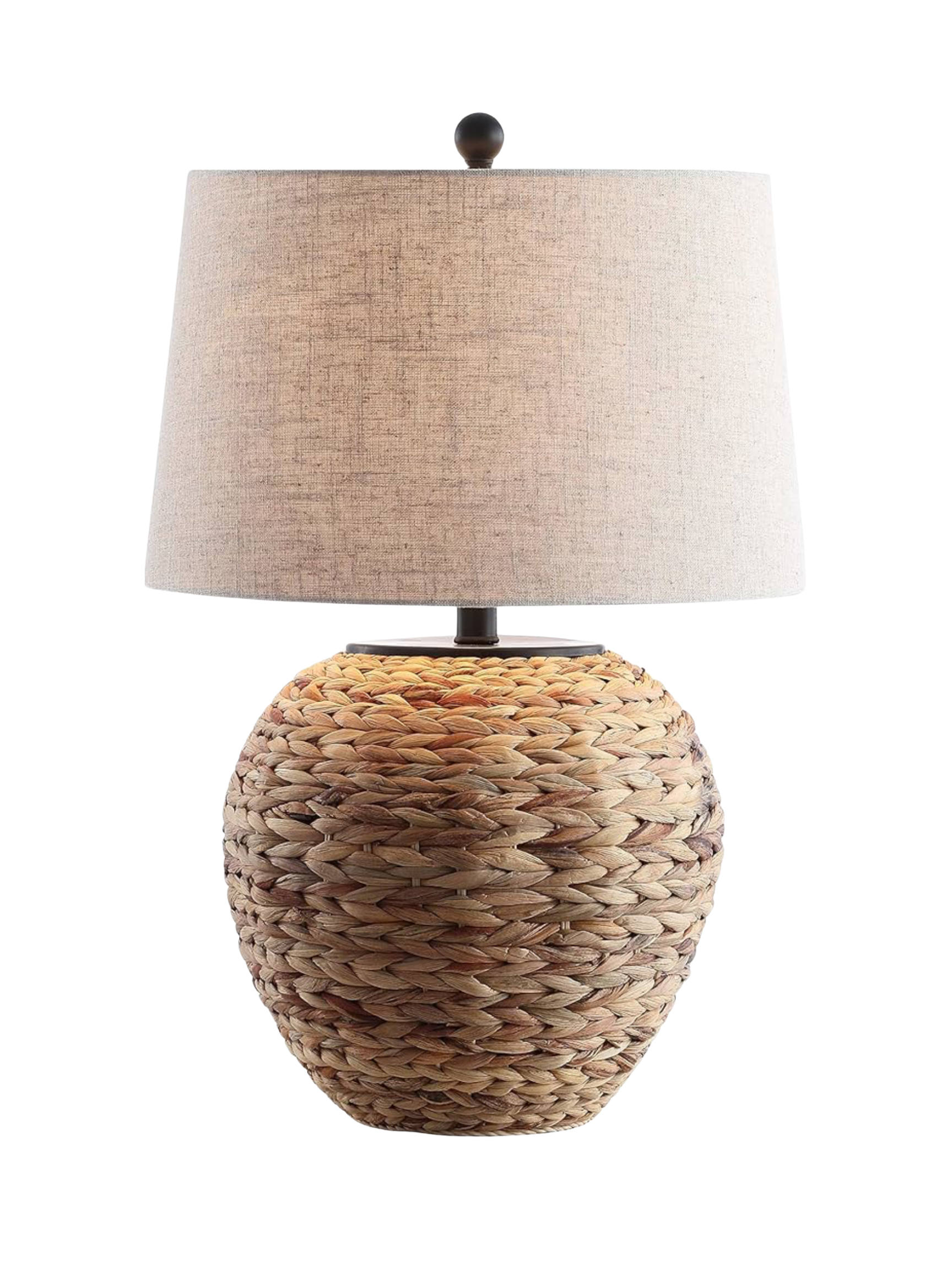 Cute rattan lamp featuring woven details and a cozy, natural look