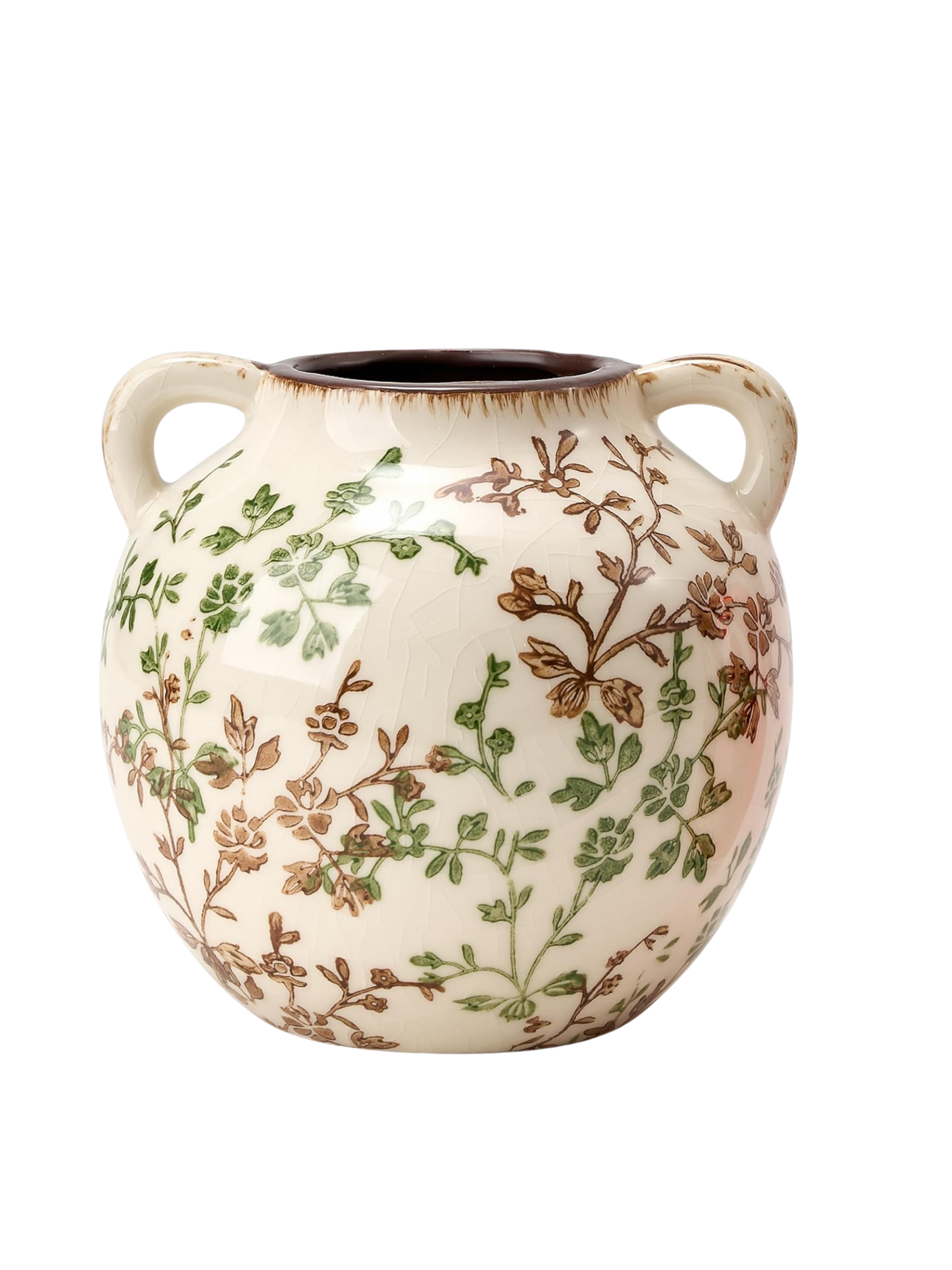 Neutral-toned antique-style Chinoiserie vase featuring traditional patterns and timeless design