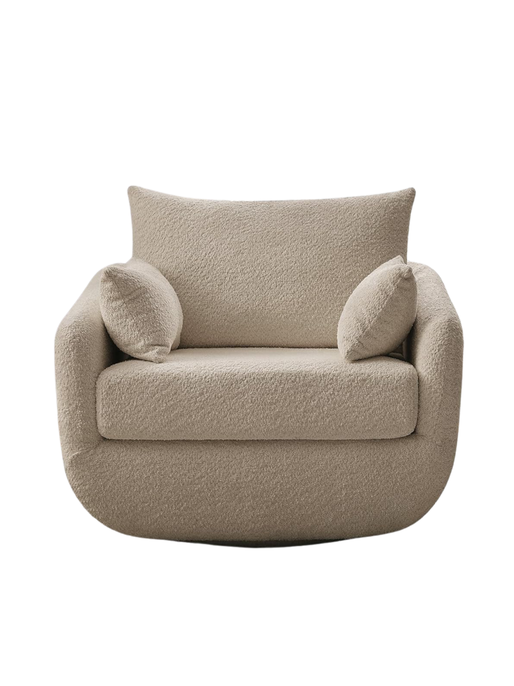 COZY DESIGNER INSPIRED BOUCLE SWIVEL CHAIR