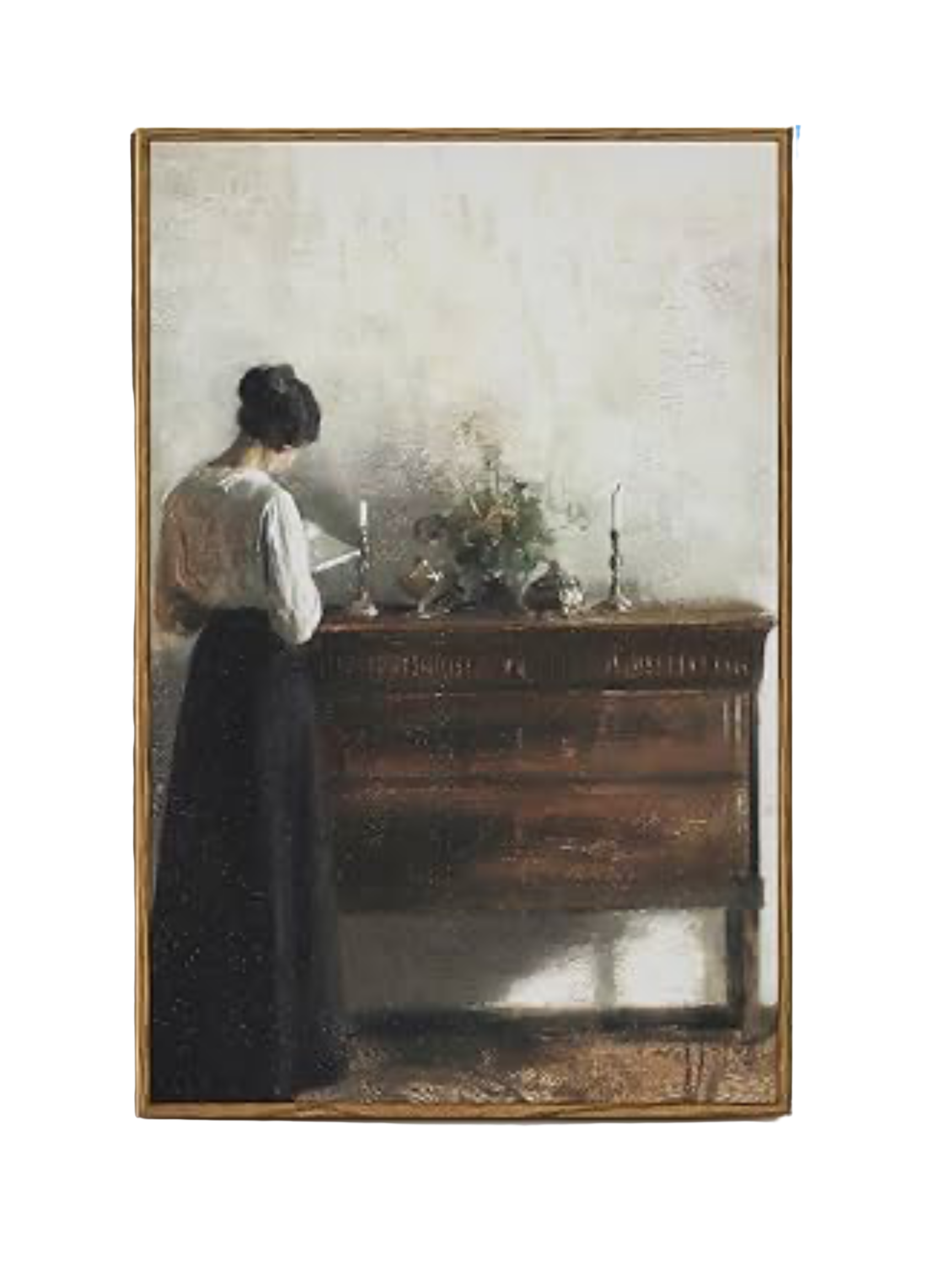 vintage wall art, oversized and large for bedroom or living space, cozy earthy vibes