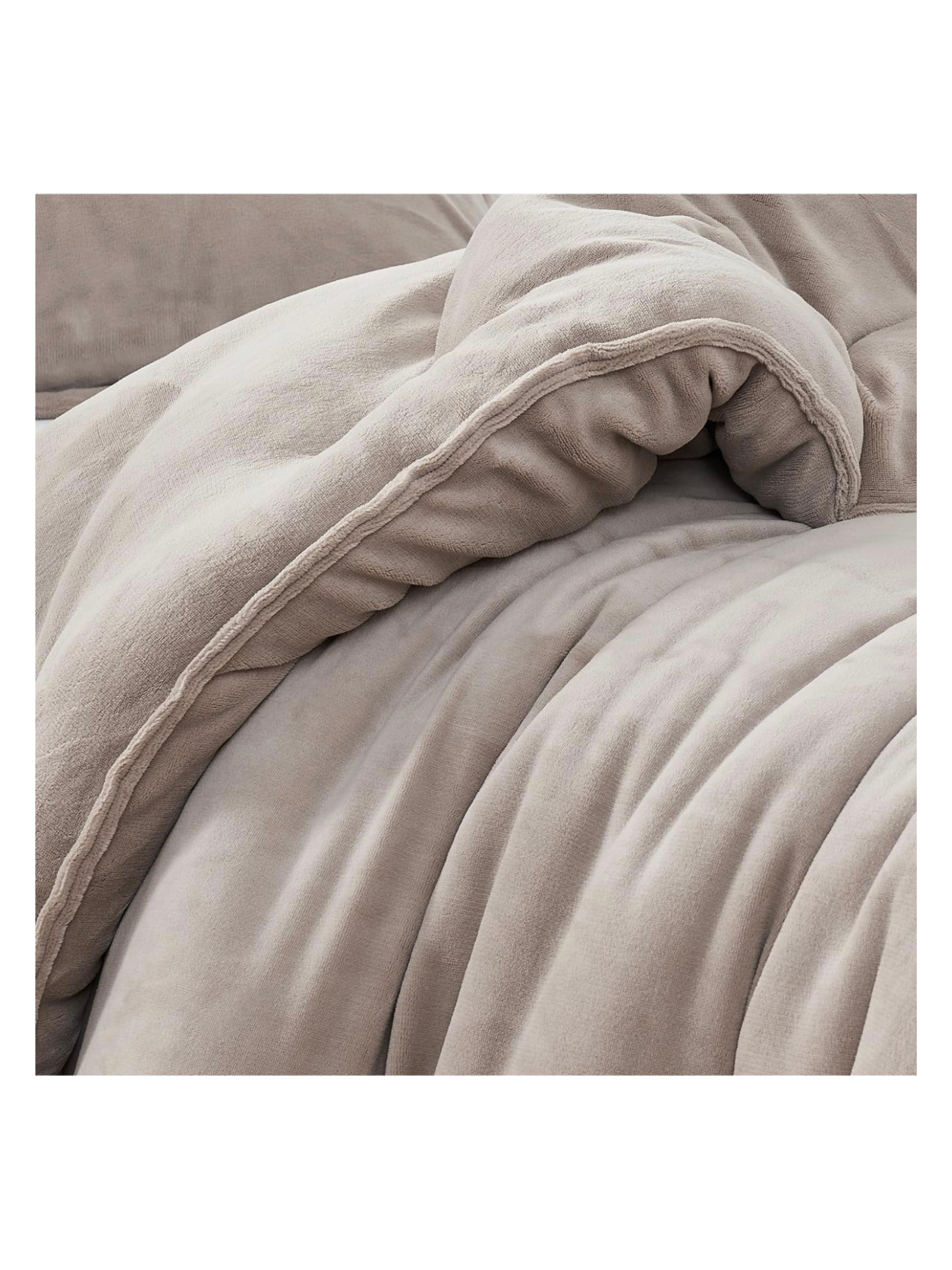 Snuggle into ultra-plush comfort with this cozy marshmallow comforter in taupe. A neutral, cloud-soft bedding choice that complements any bedroom.