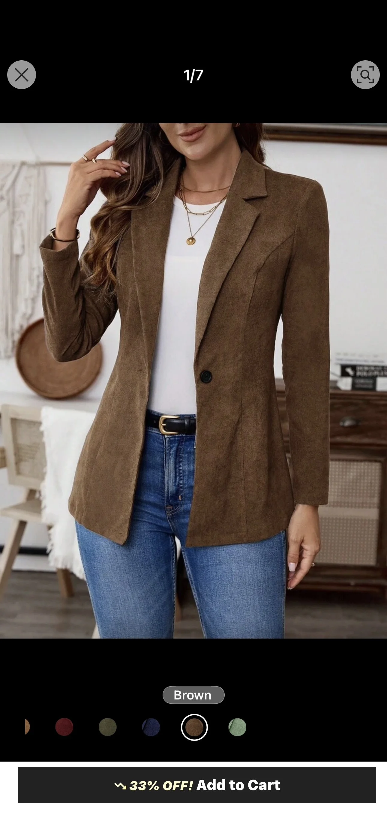Women's  Single-Button Casual Blazer