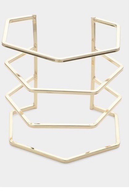 Metal Geometric Cuff Bracelet