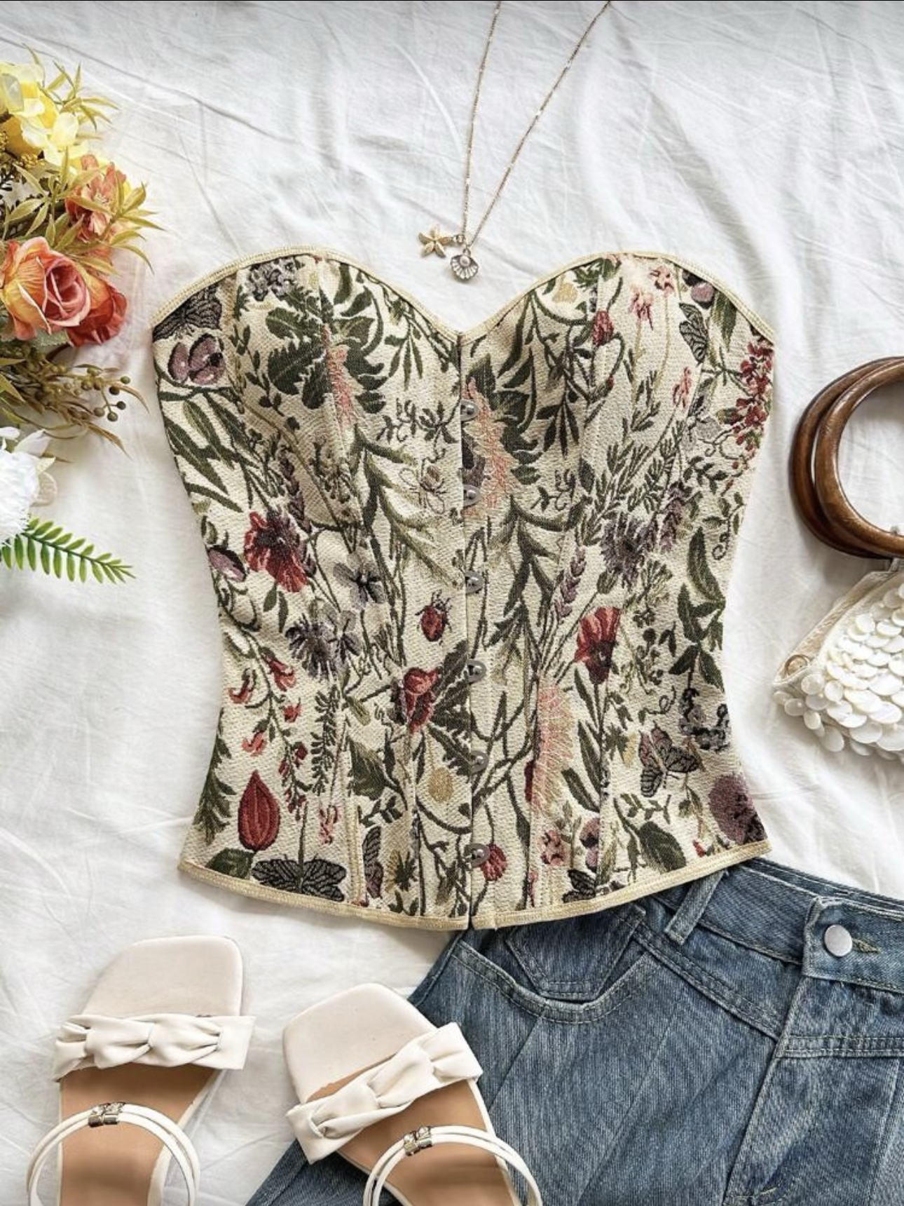 Sexy Lace Up  Multicolor Corset