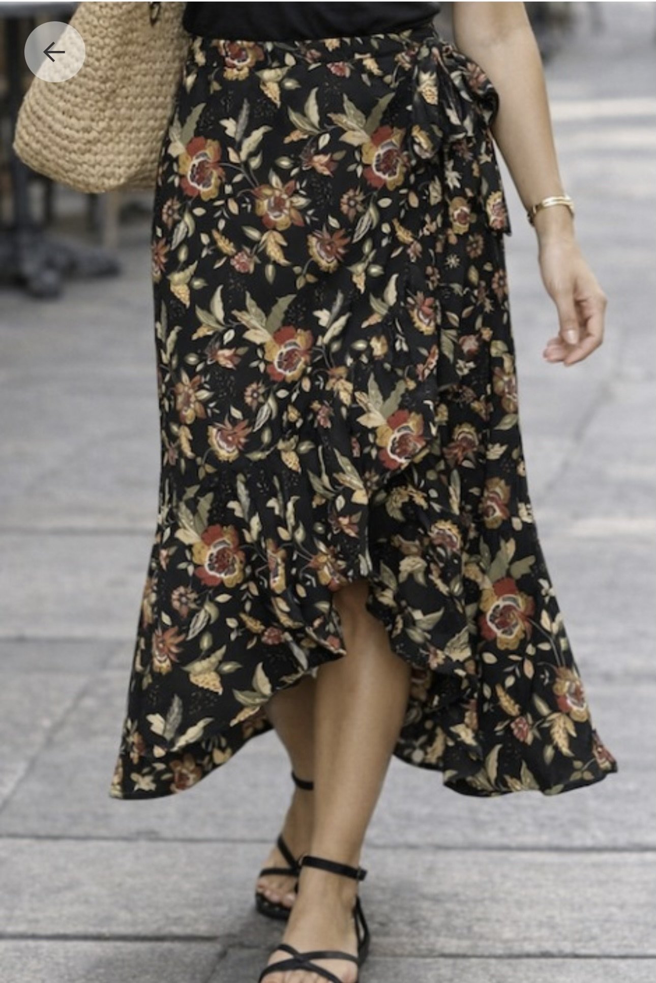 Autumn Bloom Wrap Midi Skirt
