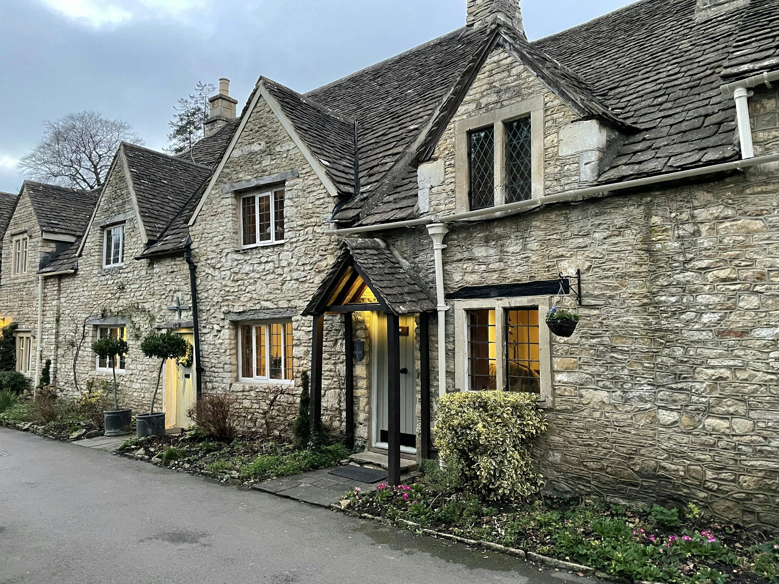 Traditional stone cottages in the UK, often requiring detailed residential building surveys due to age.