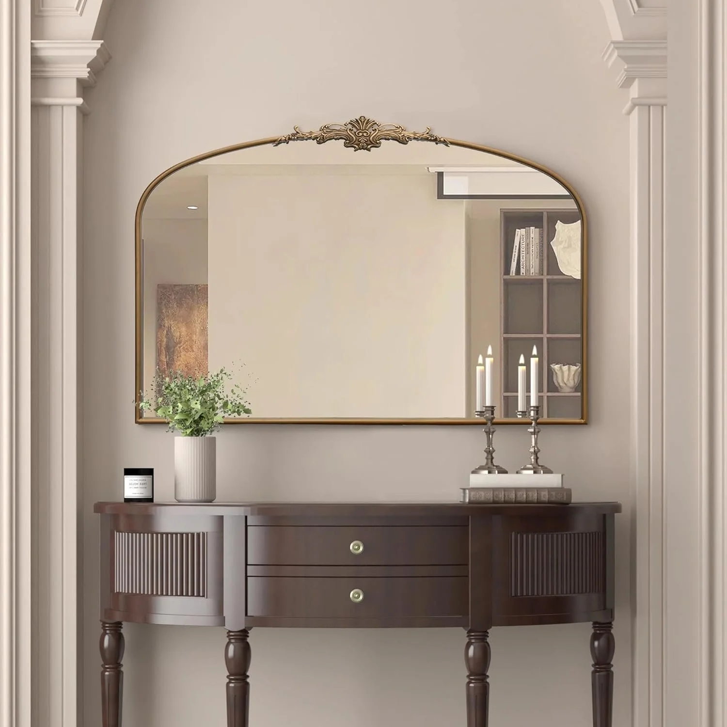 Baroque Arched Wall Mounted Mirror