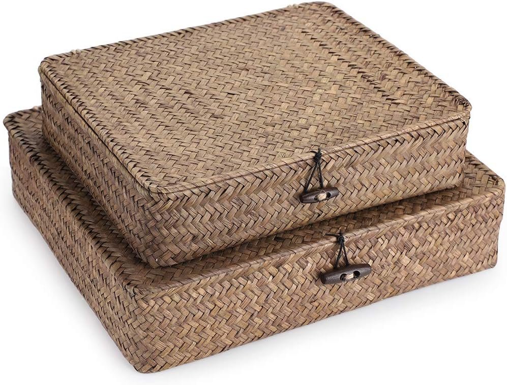 Woven Wicker Storage Boxes
