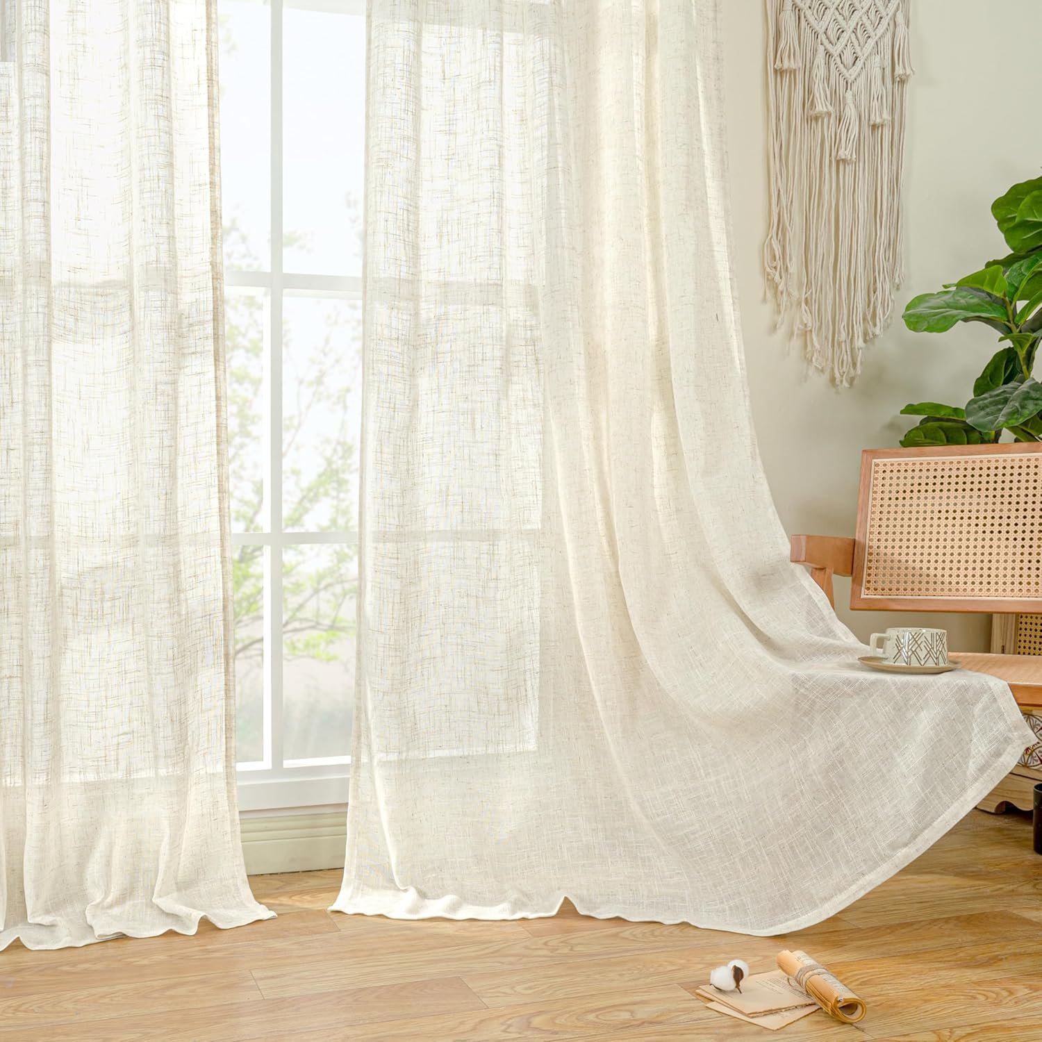 Linen Semi Sheer Curtains