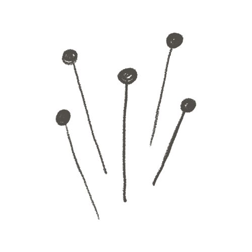 Simple glyph representing 5-Needle Protocol (5NP) ear acupuncture used by Mel Rolfes in Roanoke, Virginia.