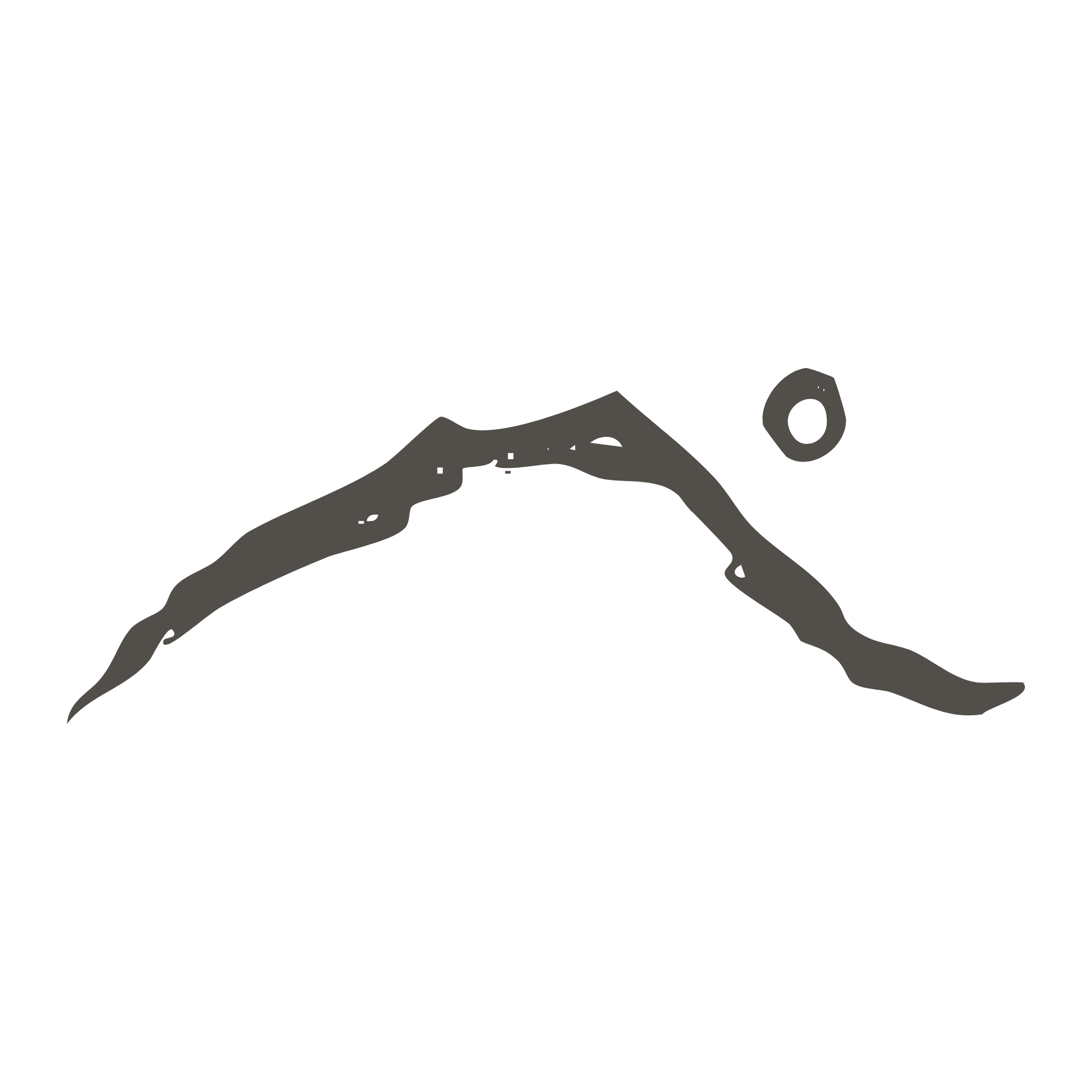 A hand holding a rock with a white circle symbol on it, set against a black background.
