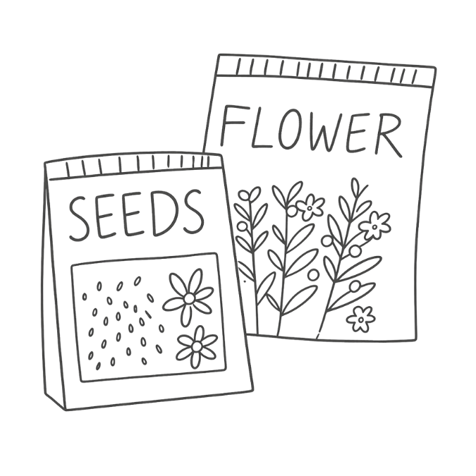 Seed packets representing planting season, growth, and new beginnings during Ostara and the Spring Equinox.