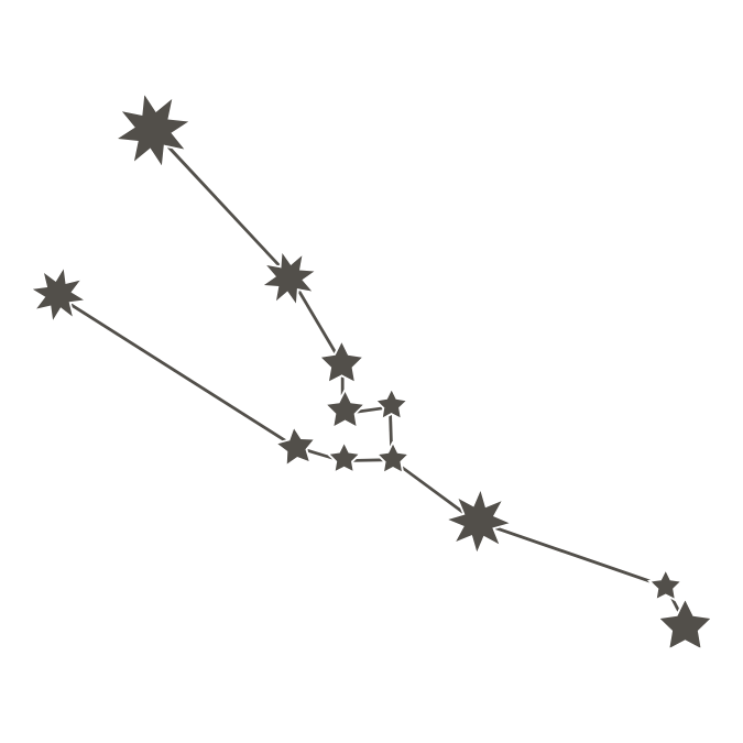 Taurus constellation star map illustrating astrological placements for Taurus-heavy charts