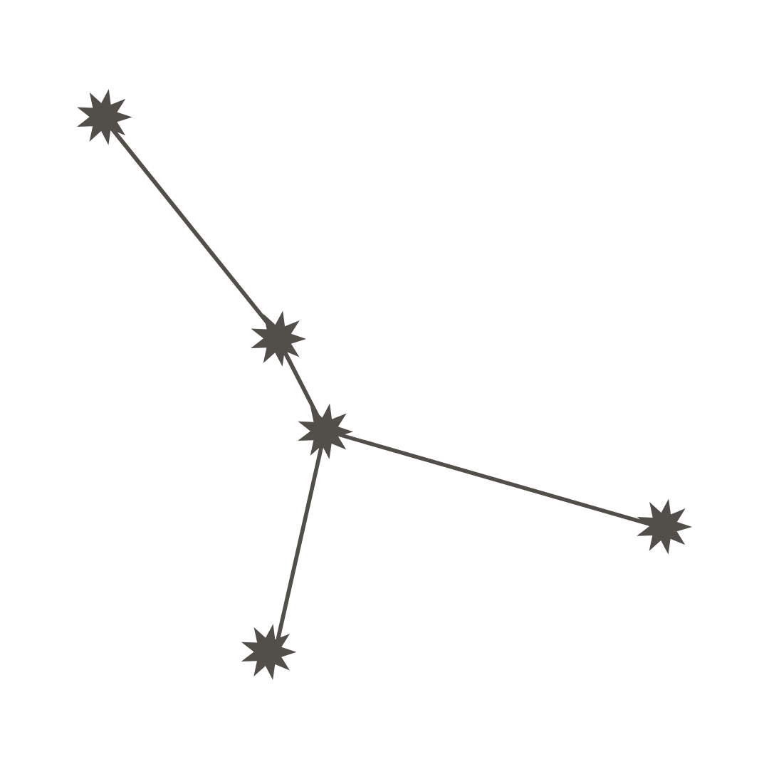 Minimal Cancer constellation star map showing the primary stars associated with the Cancer zodiac sign in astrology.