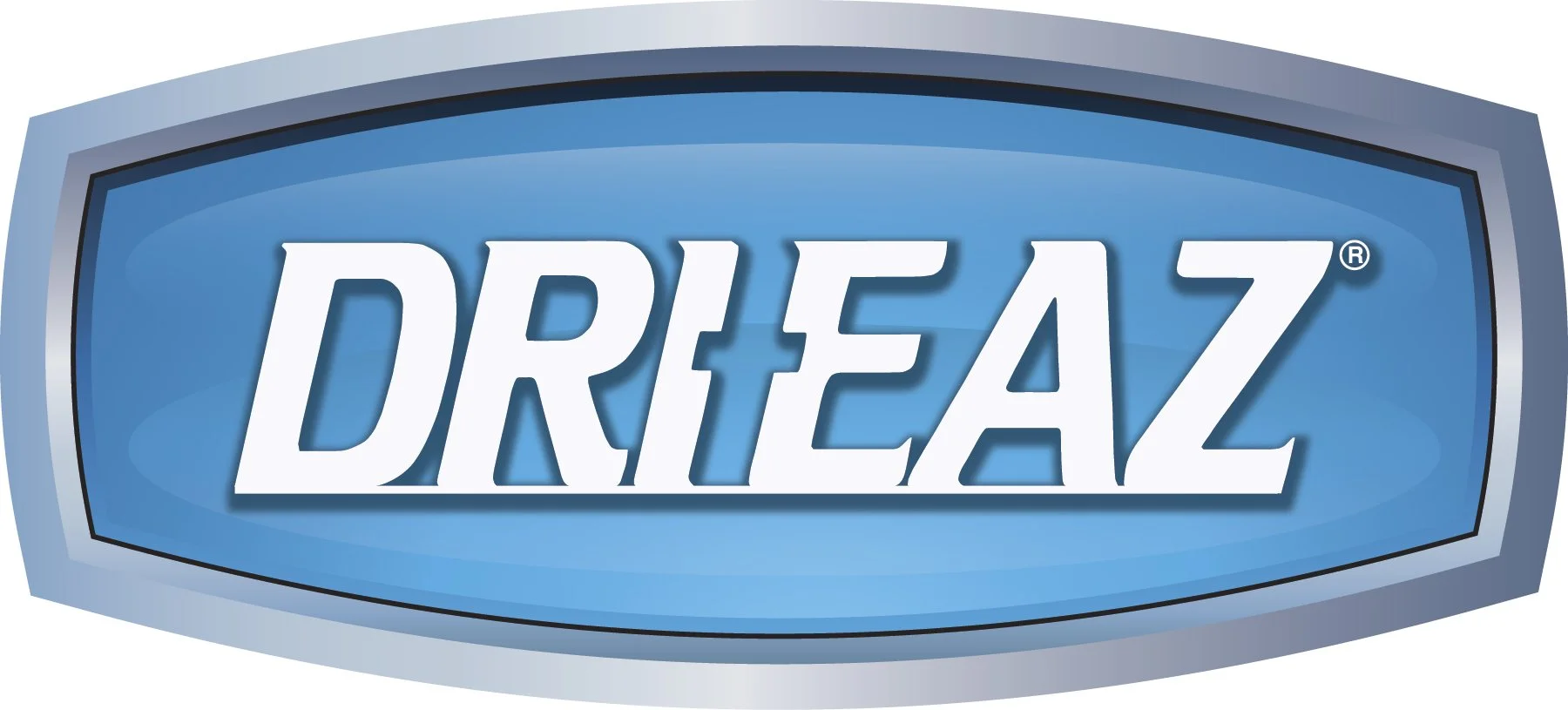 Dreaz logo in white letters on a blue and gray shield-shaped background.