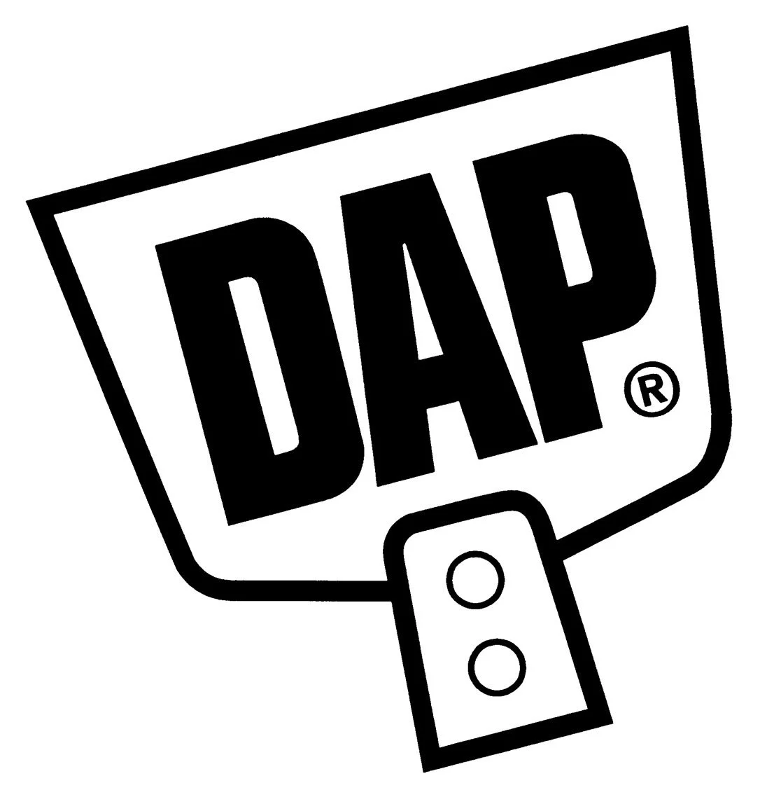 DAP Waterproof Roof Sealant logo, a high-performance asphalt compound designed to fill and seal cracks for durable, watertight protection against UV and weathering.