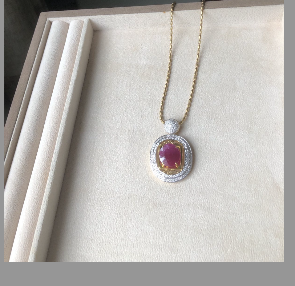 Ruby Carbochon Necklace