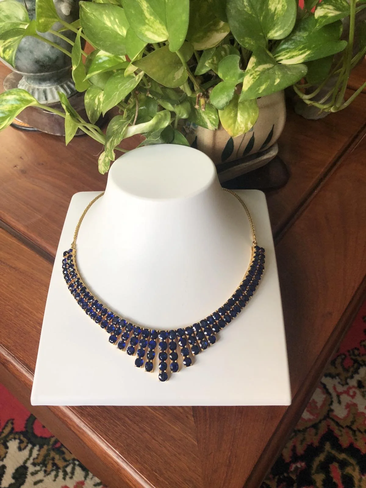 Royal Blue Color Natural Sapphire Necklace