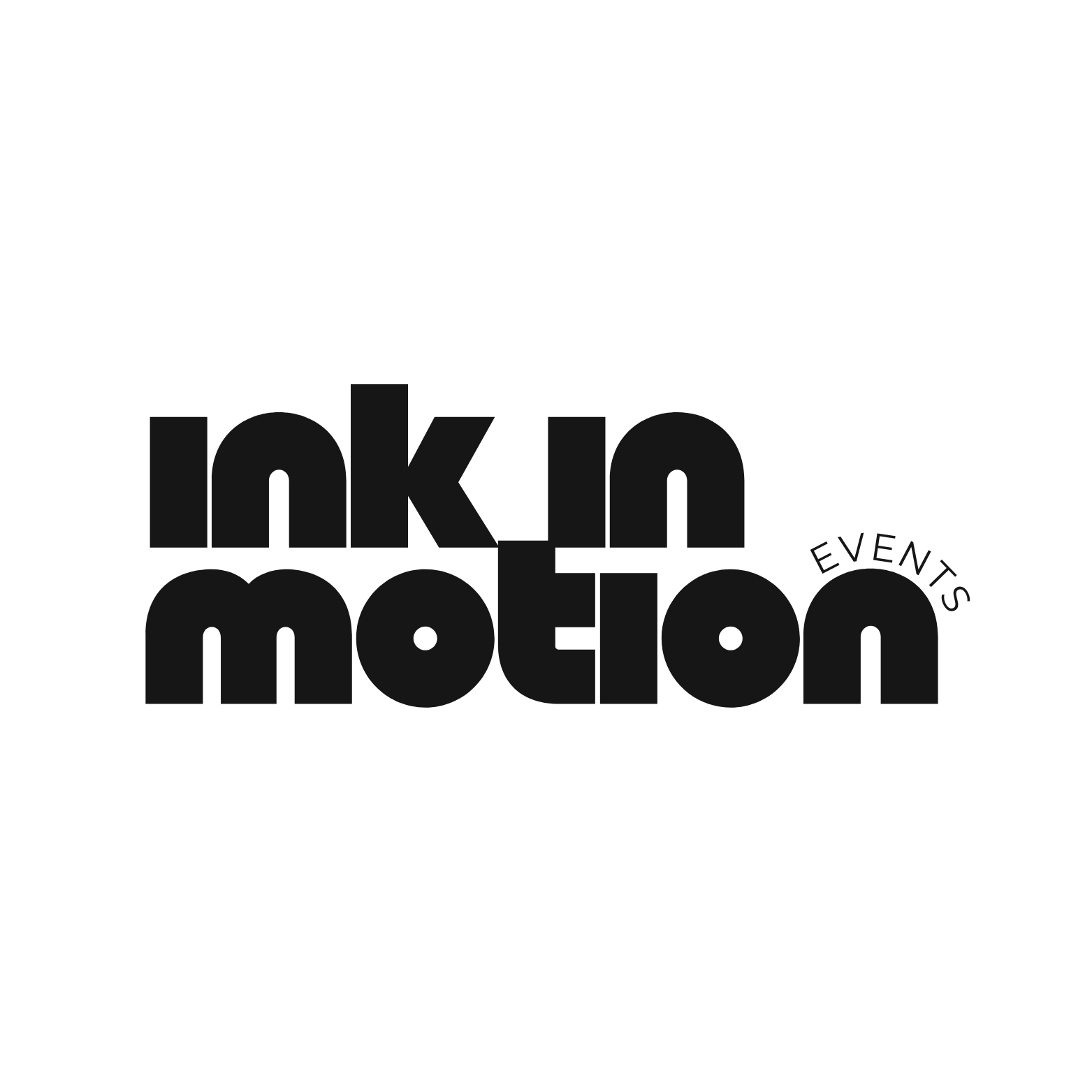 Black event logo with the text 'Inklings & Motion Events' in bold, stylized font.