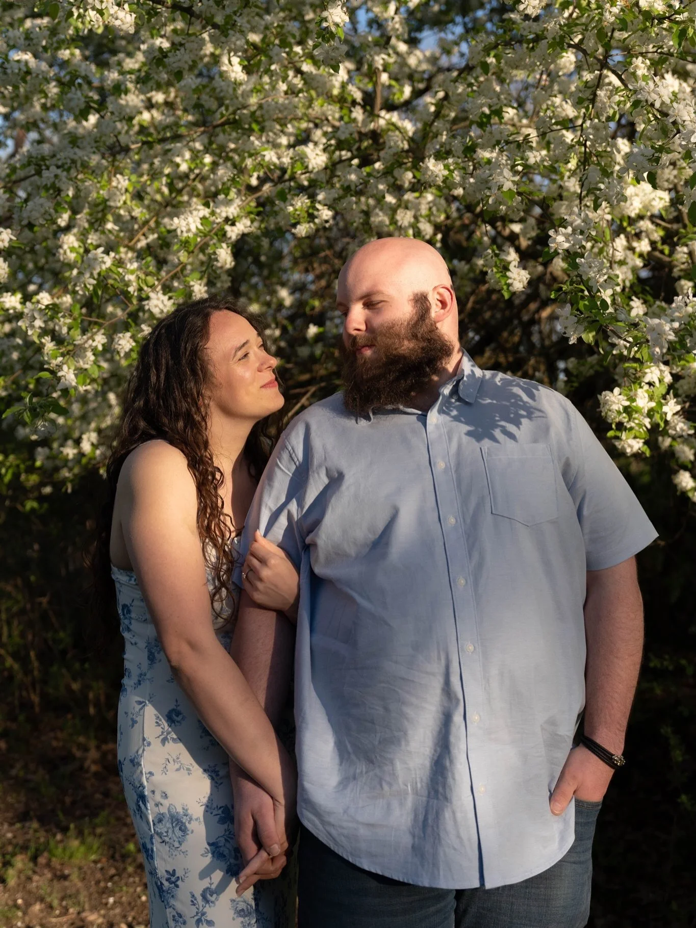 Quinn + Jenn | Frances Park, Lansing, MI 

Tree blossoms &amp; golden light