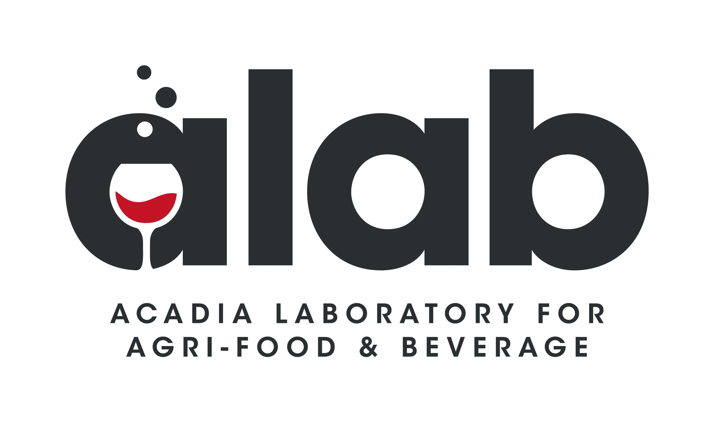 Logo for Acadia Laboratory for Agri-Food & Beverage with a stylized smiling flower face and the word 'diab' in bold black letters.