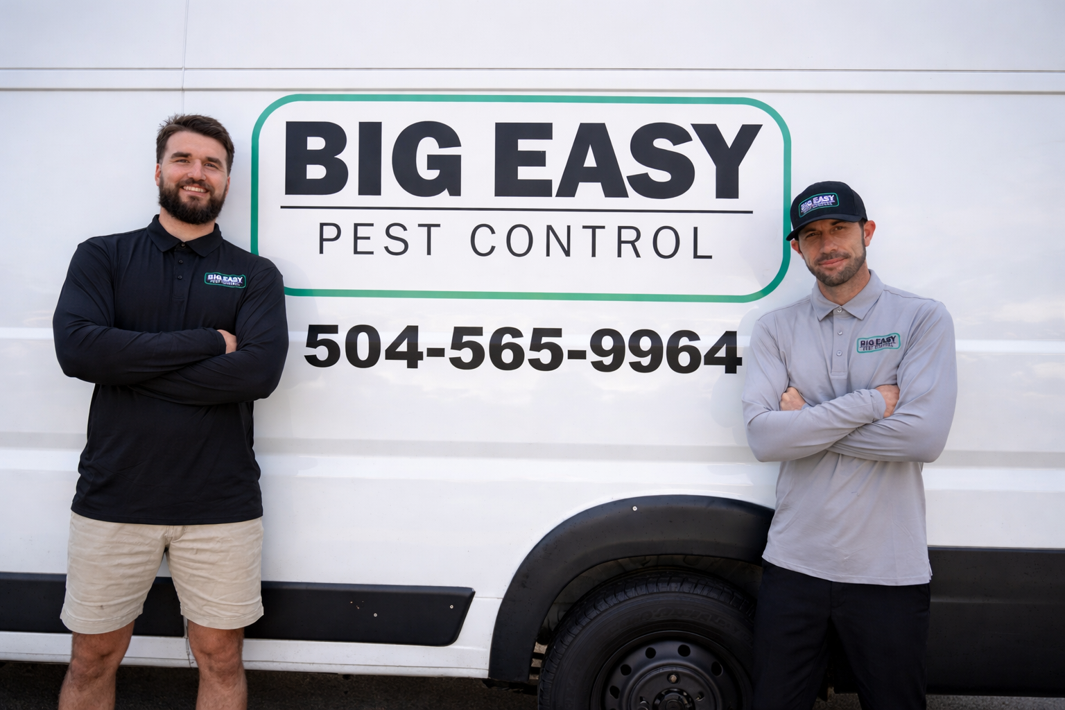 A picture of professional pest control technicans and owners of big easy pest control.