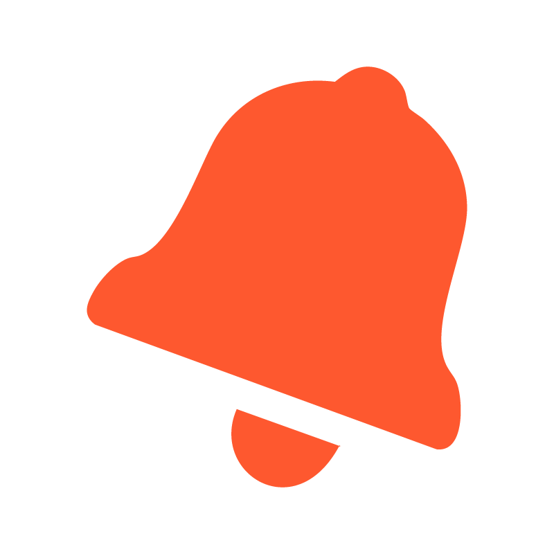 A simple graphic icon of a red notification bell with a line through it, indicating a muted or silenced notification.