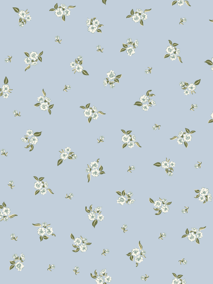 Ditsy Morning Bloom - A surface pattern featuring scattered small florals, inspired by garden linens laid out on the lawn.