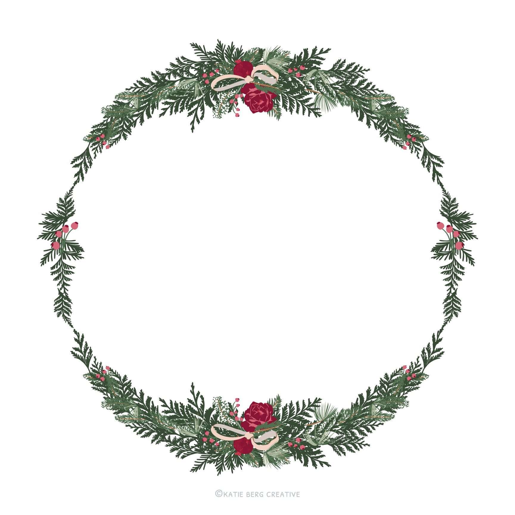 Evergreen Garland Round