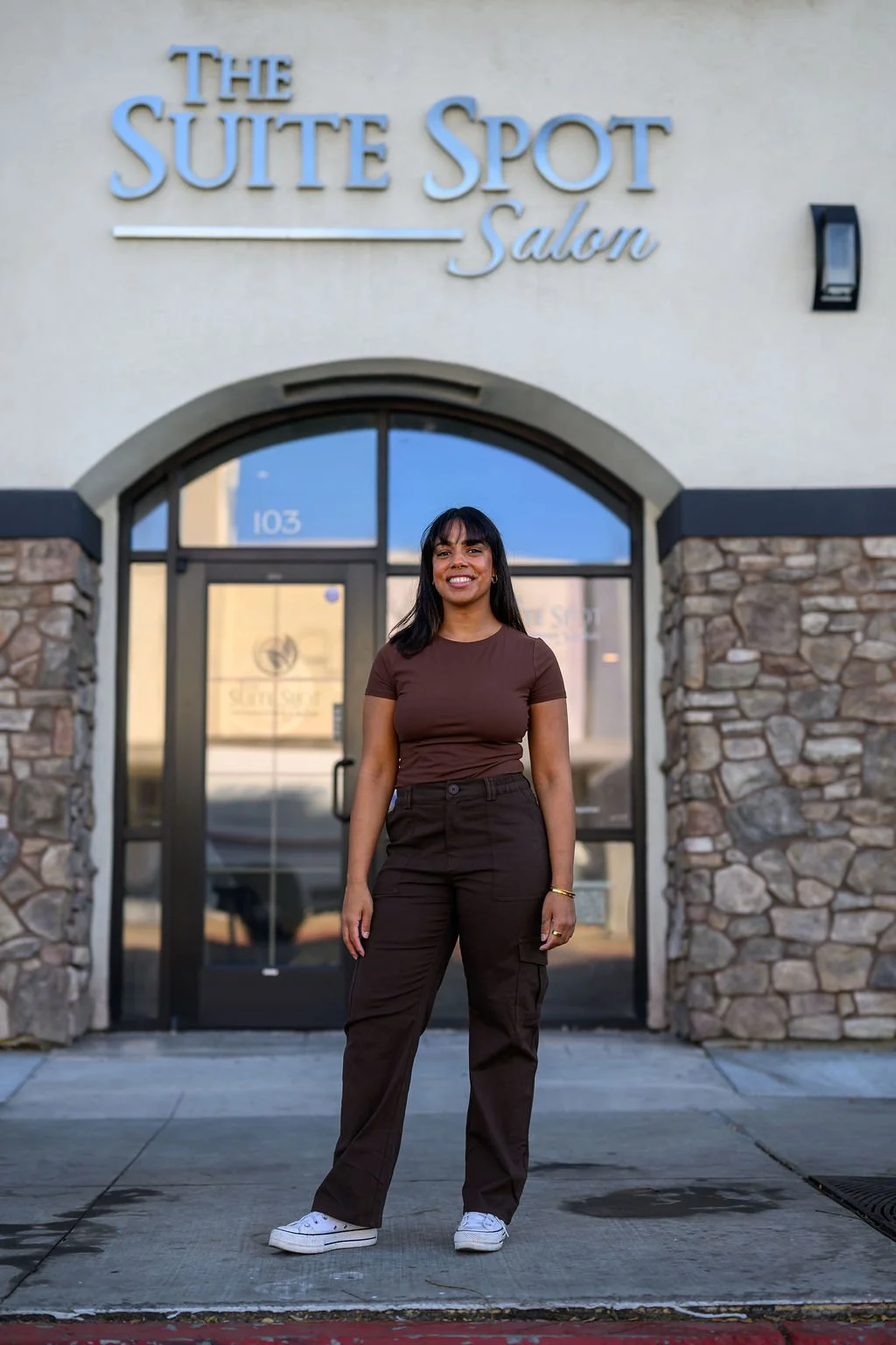 San Diego esthetician and owner of Sandalwood Skin, outside her North Park studio