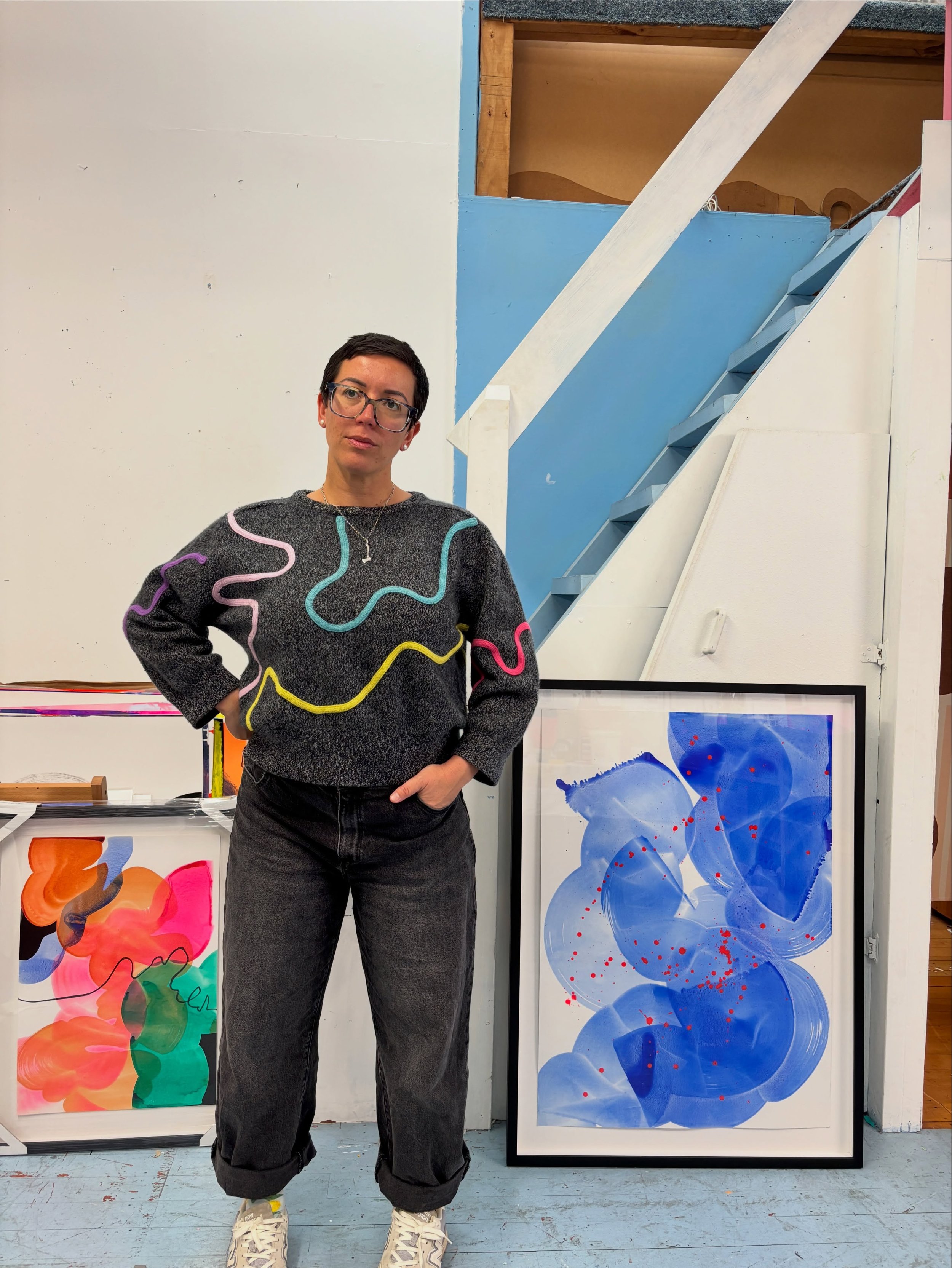 It&rsquo;s show time! So excited about getting these beauties on the wall and then welcoming you all to @craftybakernz fo a glass of wine to celebrate this Friday 💘 be there or be triangle baby