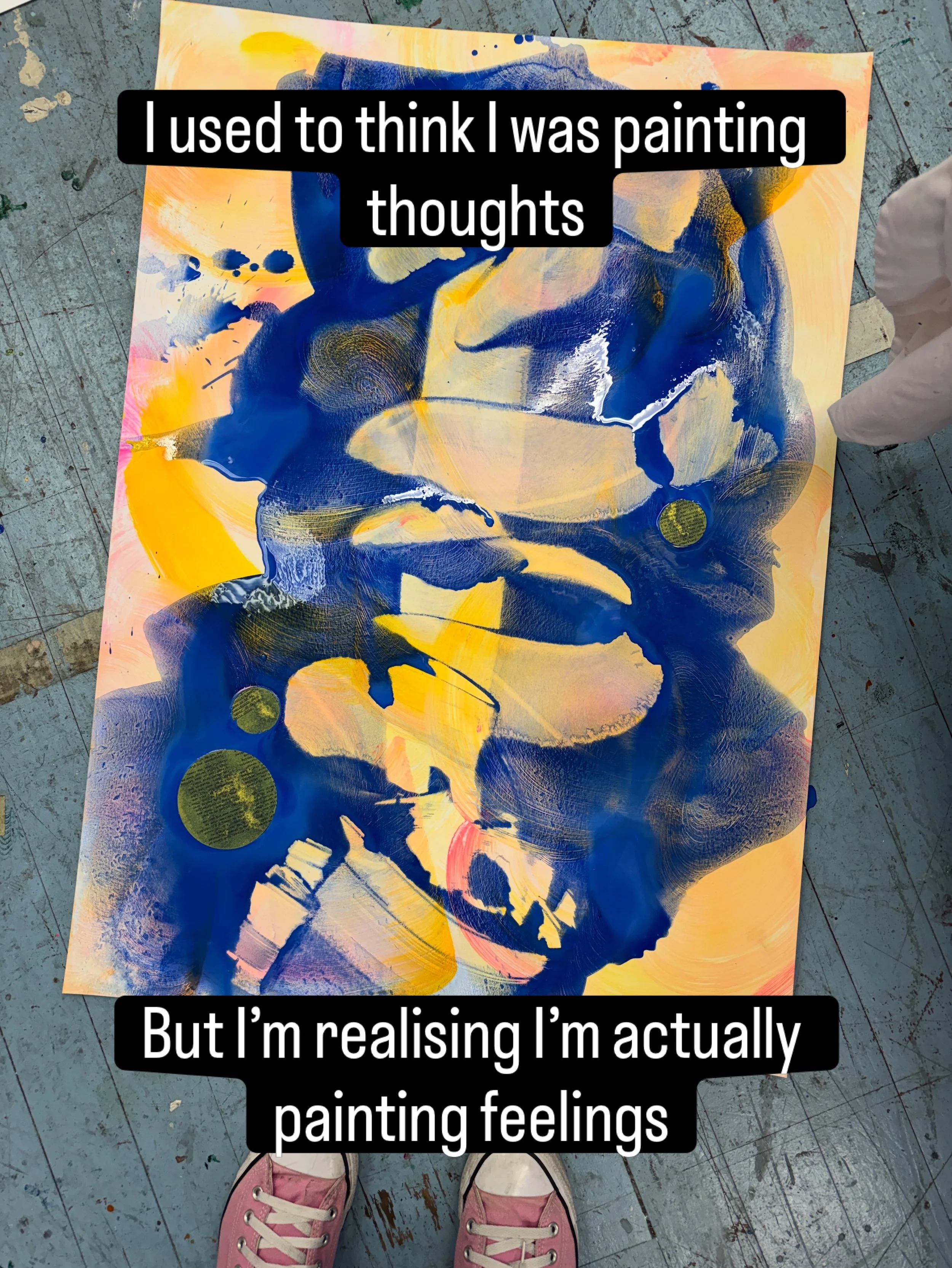 It&rsquo;s becoming pretty clear to me that my artworks are more about feelings than they are about thoughts. Big, bright feelings, the joy and rage and grief of being alive.  I hope that my fun, colourful pieces can make you feel something too, and 