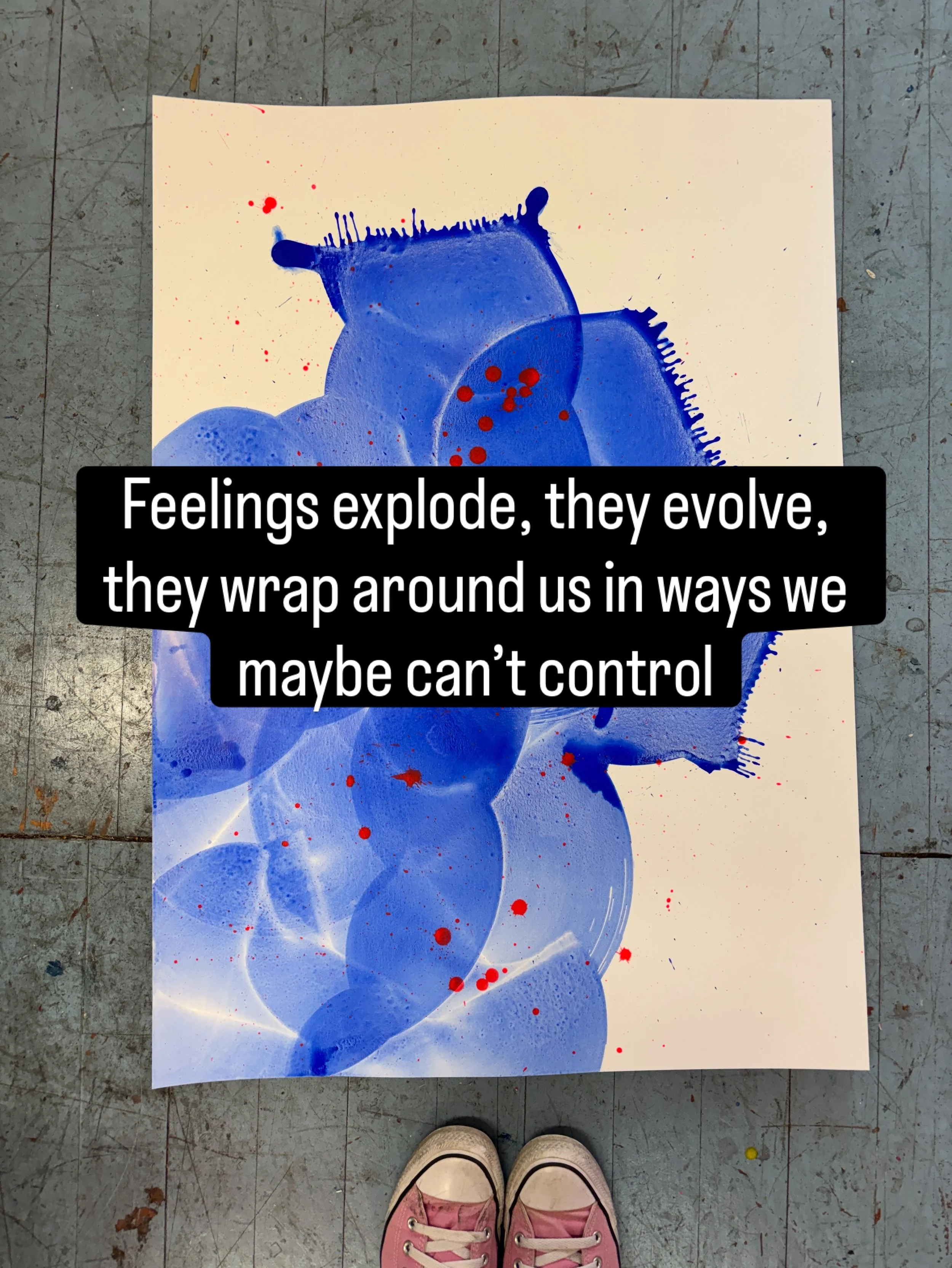 It&rsquo;s becoming pretty clear to me that my artworks are more about feelings than they are about thoughts. Big, bright feelings, the joy and rage and grief of being alive.  I hope that my fun, colourful pieces can make you feel something too, and 