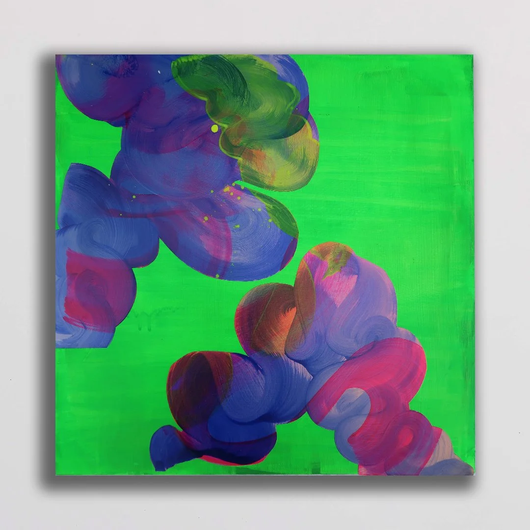 Erase/Rewind  | Acrylic and collage on board | 600mm x 600mm