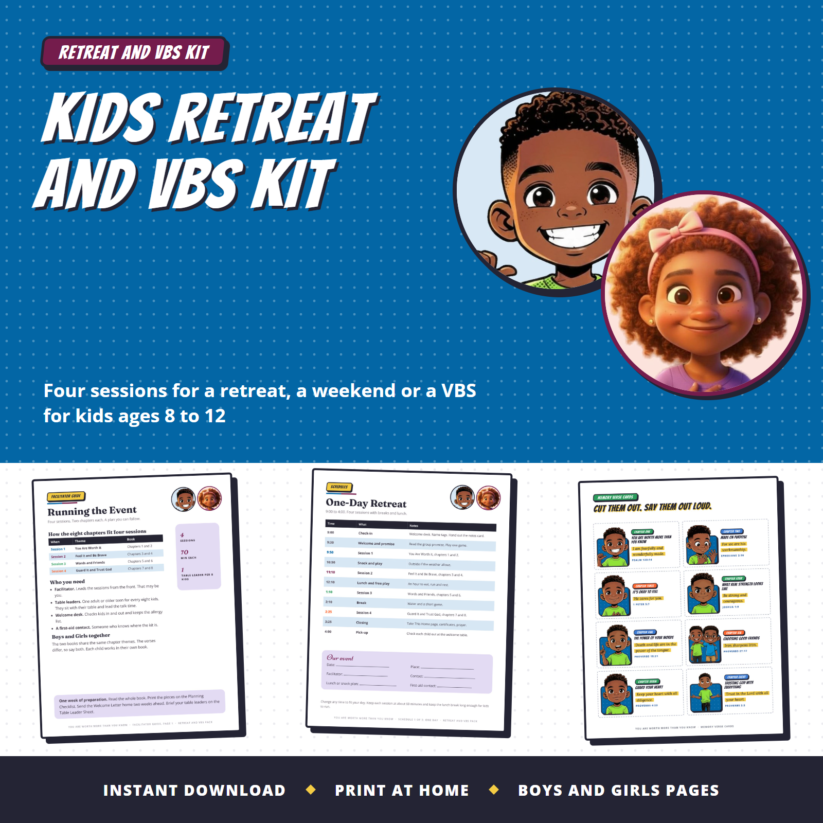 Kids Retreat and VBS Kit for You Are Worth More Than You Know, with Caleb and Gracie, ages 8 to 12