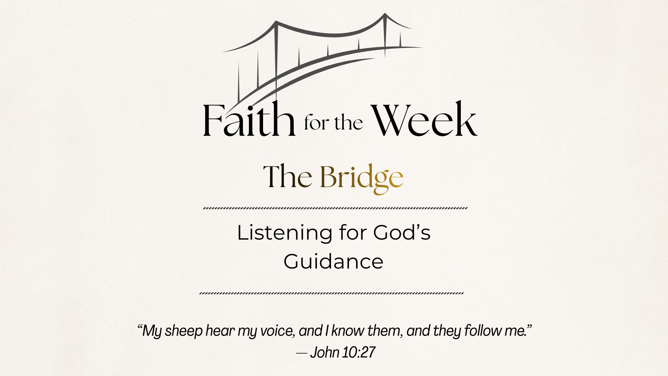 Learning to Hear God in Quiet Moments