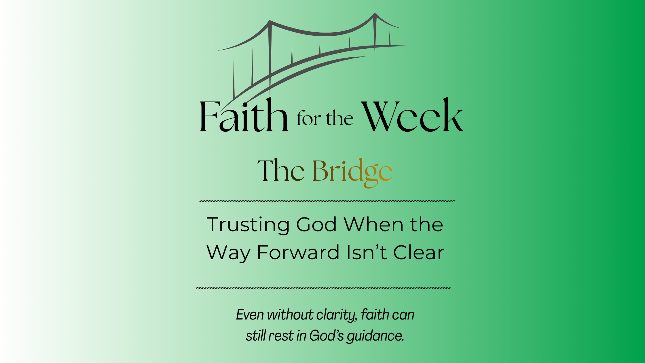 Trusting God When the Way Forward Isn’t Clear