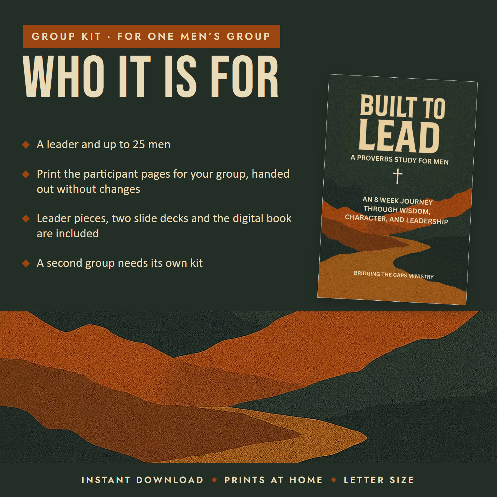 Who the Group Kit is for and what the license covers, with the finished Built to Lead cover.
