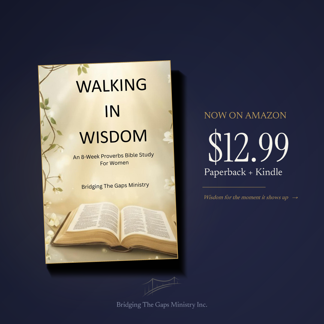 Walking in Wisdom book cover, now on Amazon, $12.99, paperback and Kindle