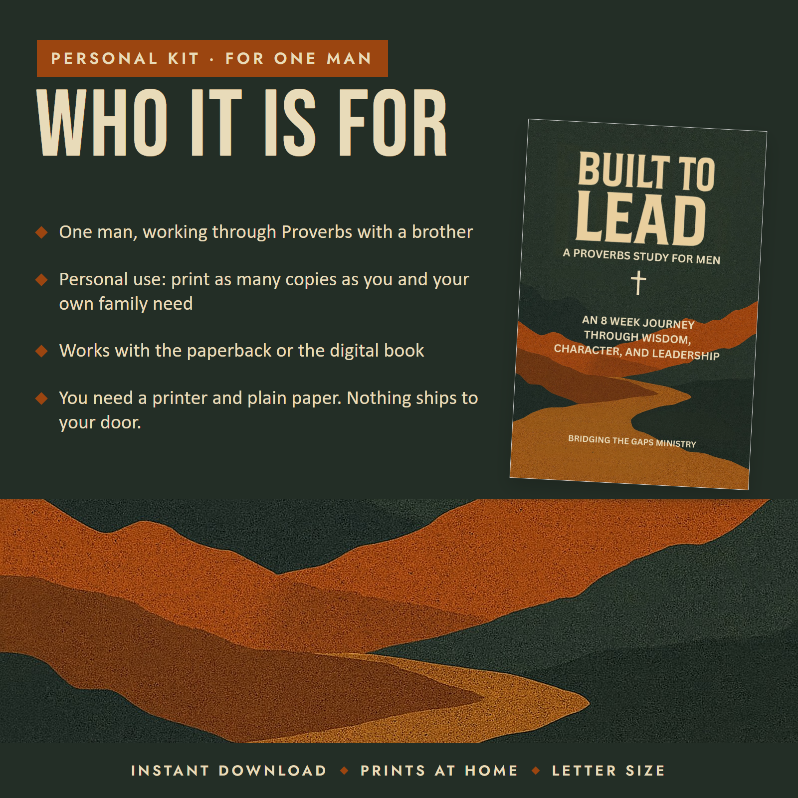 Who the Personal Kit is for and what the license covers, with the finished Built to Lead cover.