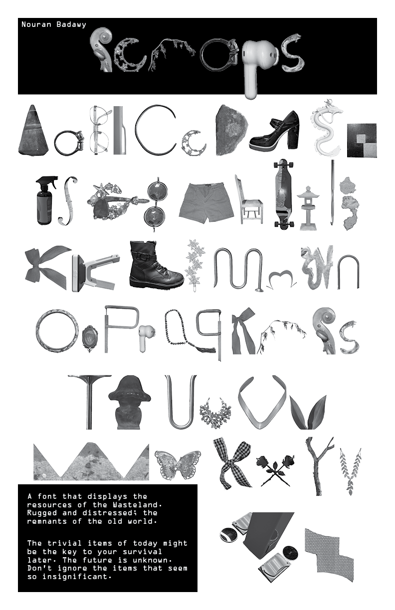 Nouran Badawy |
Untraditional Letterforms Specimen Chart |
2024 |
InDesign |
8.5x11