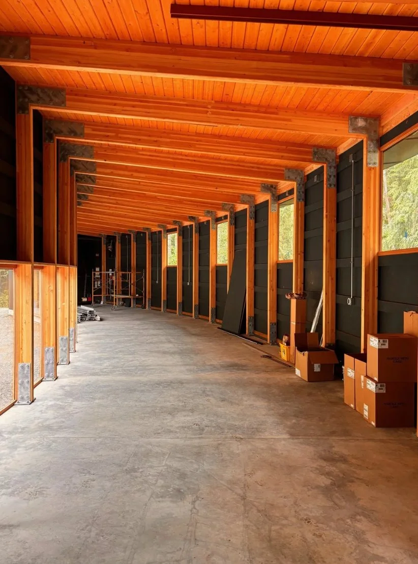 Built to house three cars.