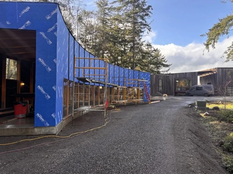 The curved design maintians the integrity of the exisiting driveway.