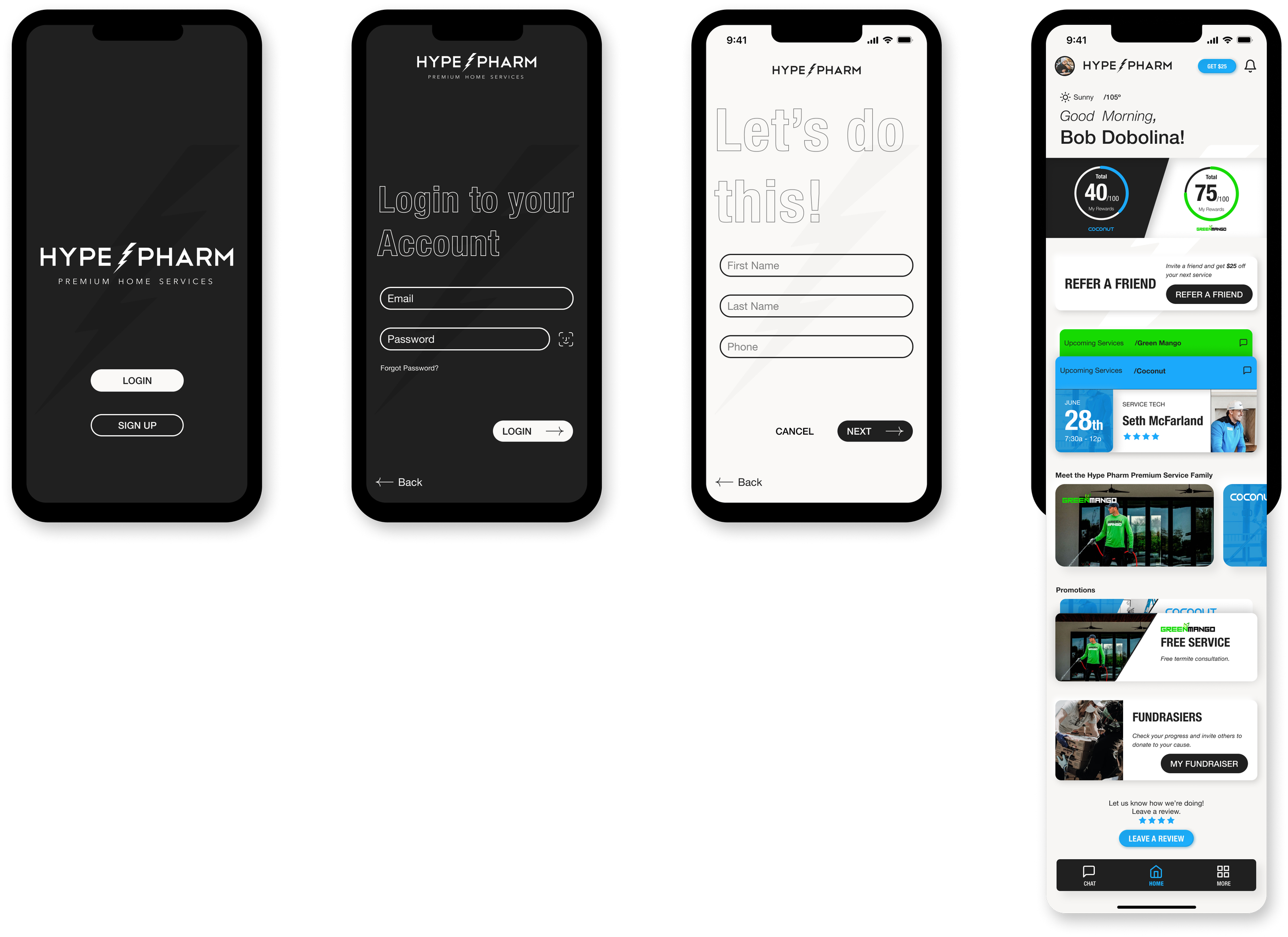 Login / Sign Up / Dashboard