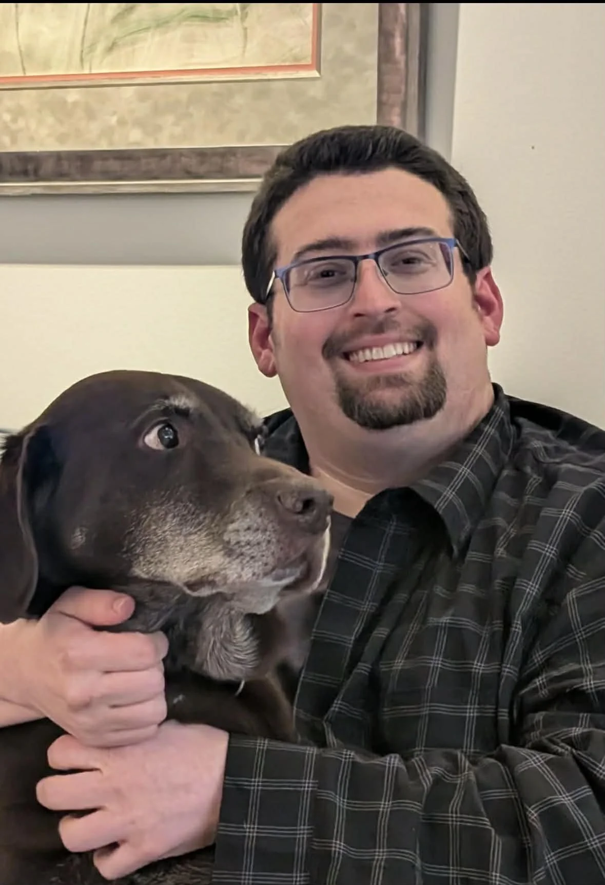 Man with dog and ADHD, trauma, autism