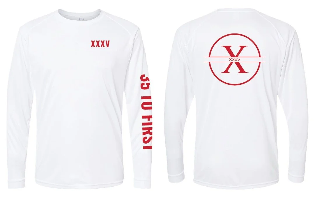 35 to First Unisex Long Islander Performance Long Sleeve T-Shirt - White